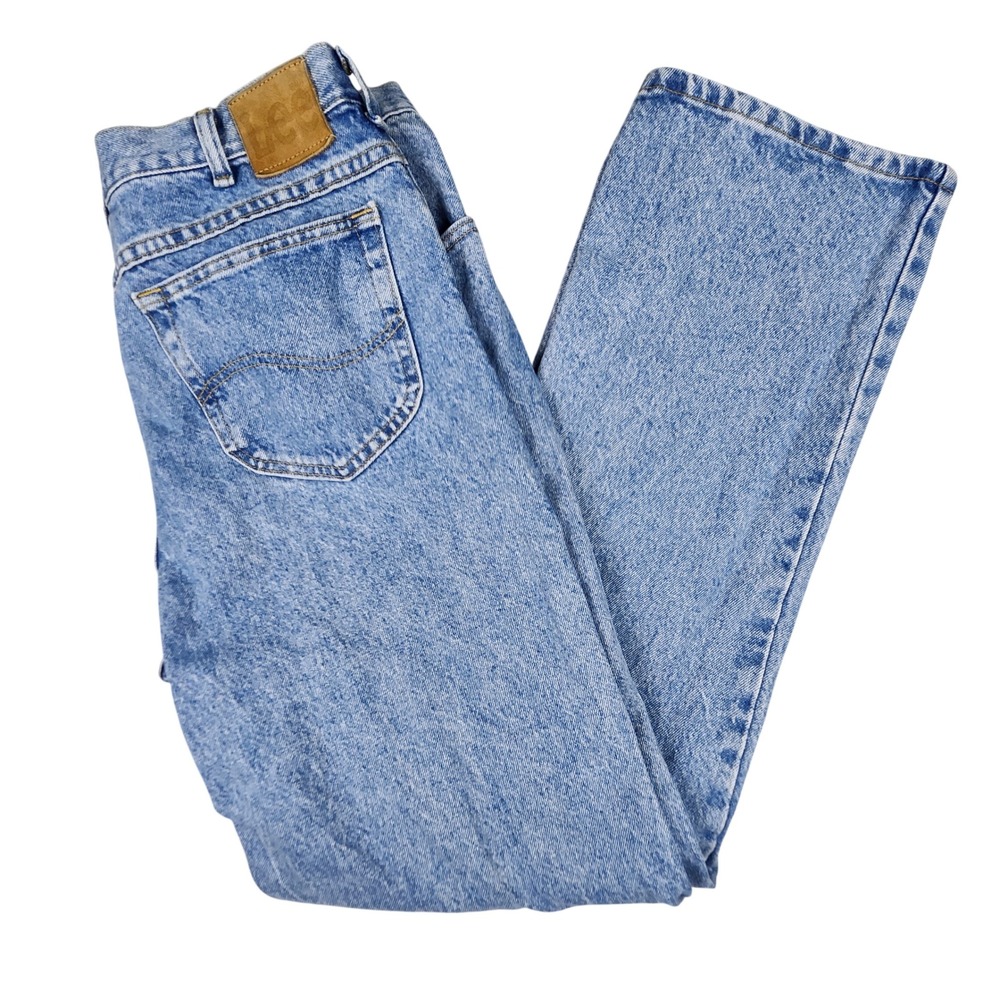 VTG Lee Jeans Men 40x34 (37x33) Blue Regular Fit Straight Leg Denim Workwear Dad